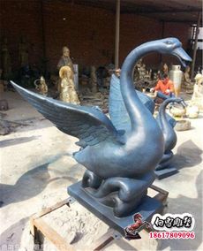 凝固的詩意 鑄銅天鵝雕塑與石雕的藝術魅力